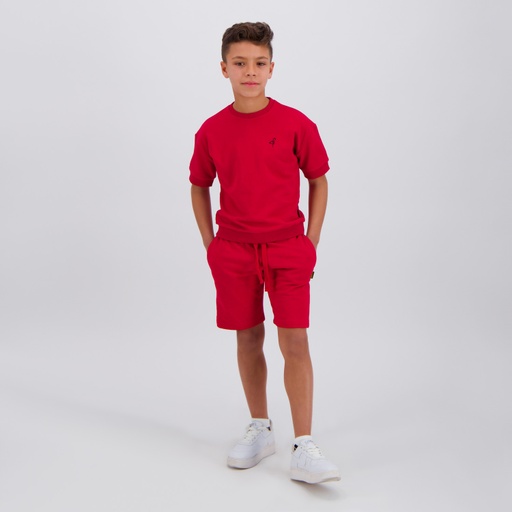 [05-010-18-071-K049-10/12A] Short garçon en molleton (Rouge, 10/12A)