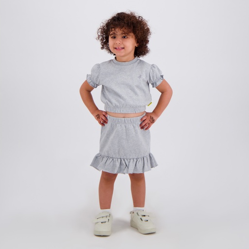 [05-010-21-013-K025-12/18M] Jupe bébé fille a volant (Gris Chiné, 12/18M)