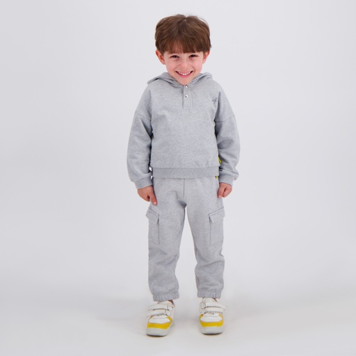 [05-010-43-064-K025-12/18M] Hoodie bébé avec broderie (Gris Chiné, 12-18M)