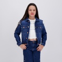 Regular jacket avec épaules denudées en jeans avec détails papillons sur poches