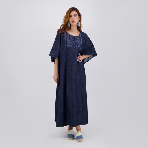 [01-010-78-012-K490-L/XL] Robe jebba femme en jeans - JALILA (L/XL)