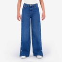 Wide leg jeans femme avec boutons pressions - WIDED
