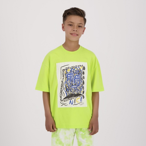 [05-010-02-572-K055-10/12A] T-shirt oversized garçon manches courtes LOOK NICE (10/12A)