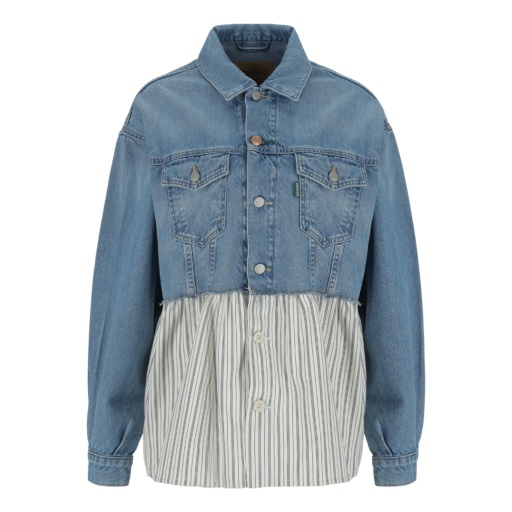 Regular jacket femme en jeans Bi-Matière   -KINDA