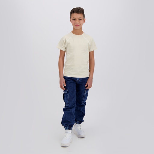 [05-010-02-584-K005-10/12A] T-shirt garçon manches raglan avec broderie (Beige, 10/12A)