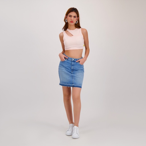 [05-010-59-009-K045-L] Top femme sans manches avec découpe (Rose Clair, L)