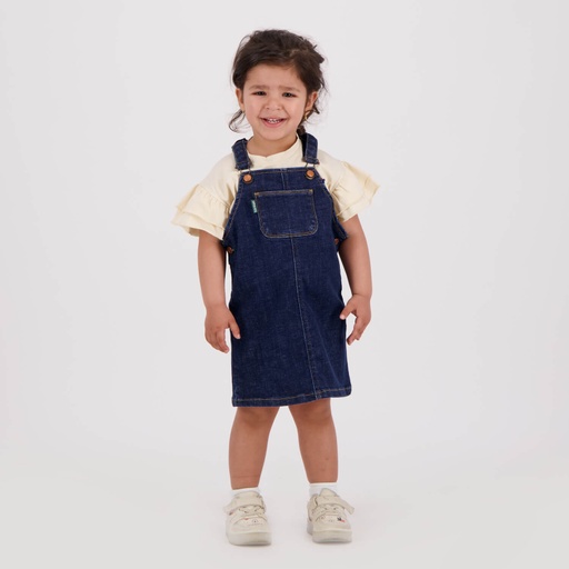 [01-010-23-004-K419-12-18MOIS] Robe salopette bébé en jeans (12-18M)