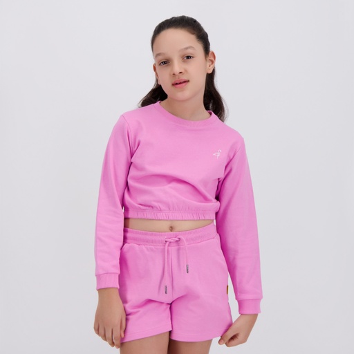[05-010-36-154-K043-10/12A] Sweat crop fille manches longues avec broderie (10/12A)