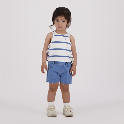 [01-010-18-080-K412-12-18MOIS] Short bébé en jeans (Jeans Bleu Clair, 12-18M)