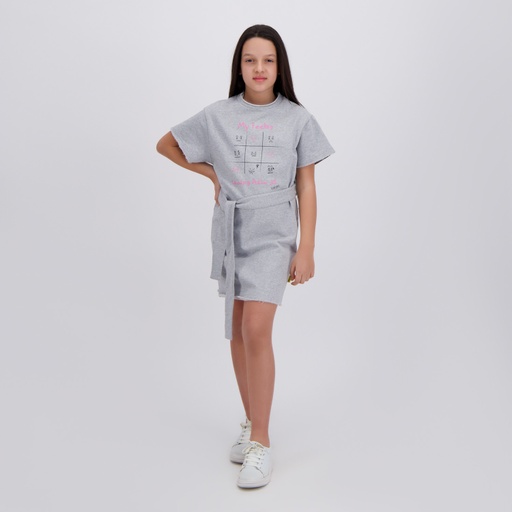 [05-010-17-094-K025-10/12A] Robe fille avec ceinture à la taille MY FEELING (10/12A)