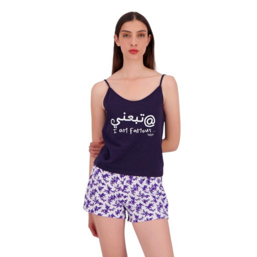 [05-010-70-011-K933-L] Ensemble femme bretelle et short TABA3NI I'AM FAMOUS (L)