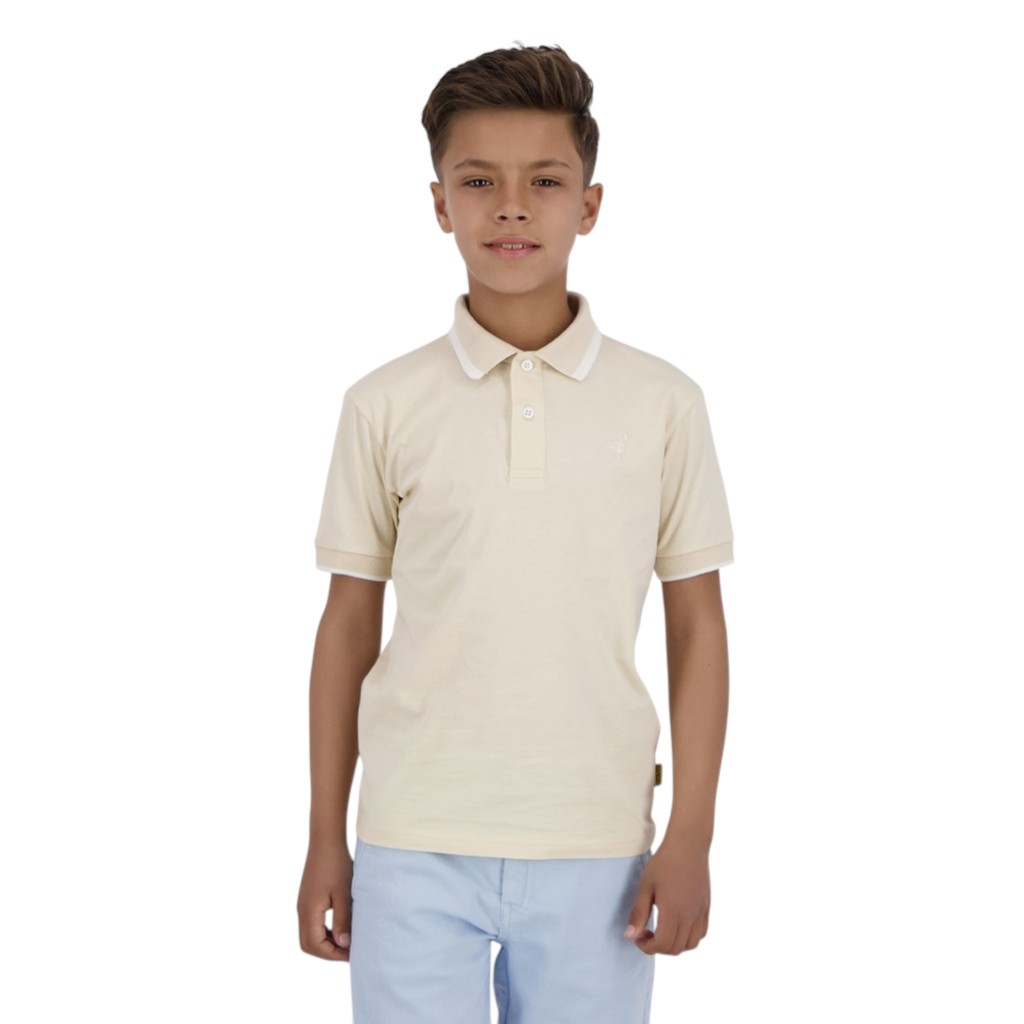 Polo garçon manches courtes en jersey avec broderie