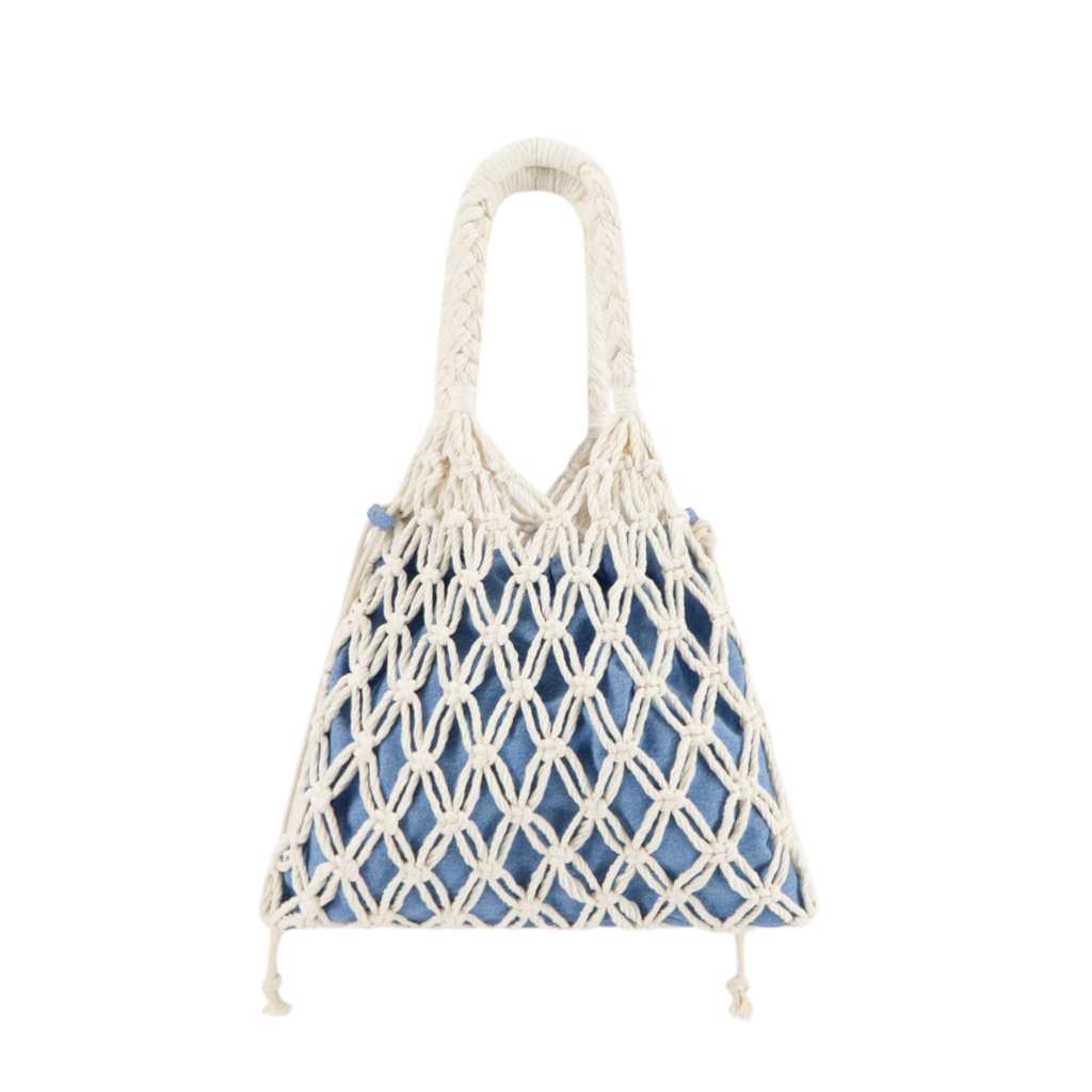 Tote en jeans et macrame