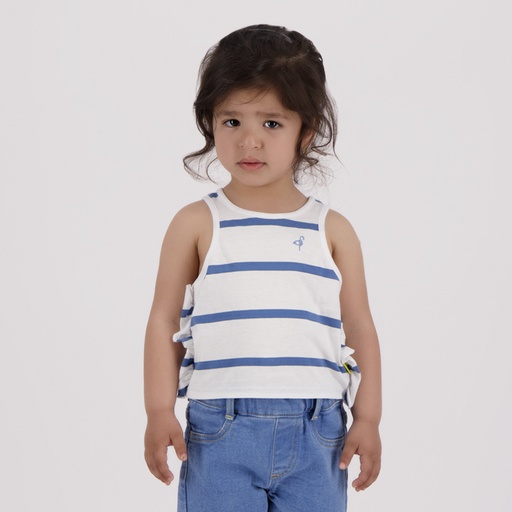 [05-010-12-158-K752-12/18M] Débardeur bébé fille avec volant côté (12/18M)