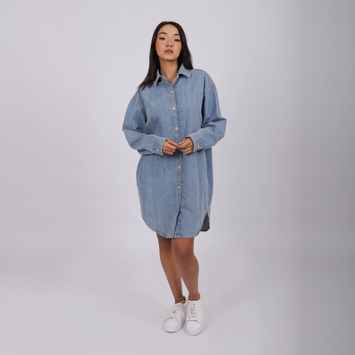 [01-010-09-085-K412-L/XL] Robe chemise femme en jeans-CHANEZ (L/XL)