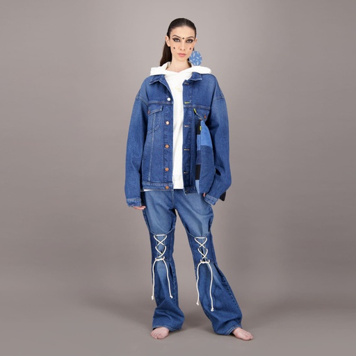 [01-010-10-087-K419-L] Jacket oversized / Sac unisexe en jeans Modular - TUNIS FASHION WEEK 2024 (L)