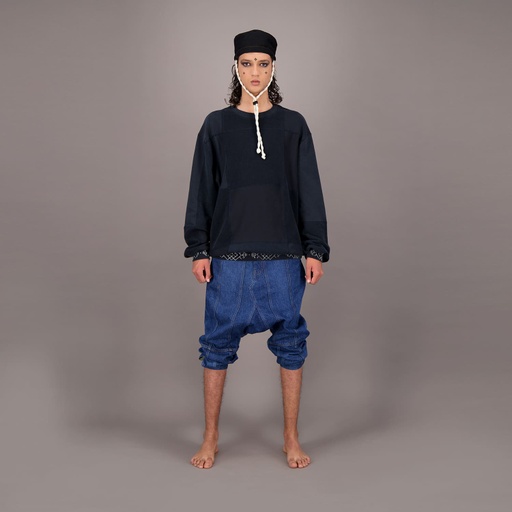 [05-010-36-191-K027-L] Sweat t-shirt oversized unisexe IMPRIME BERBERE UPCYCLING METHODS - TUNIS FASHION WEEK 2024 (L)