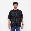 T-shirt oversized homme manches courtes imprimé all over