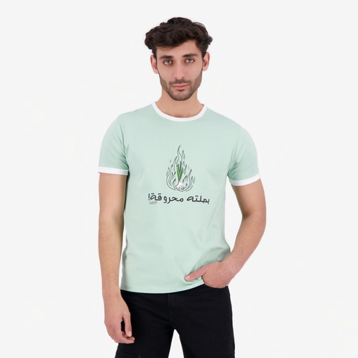 [05-010-02-704-K054-L] T-shirt homme manches courtes contrastés  بصلتة محروقة (L)