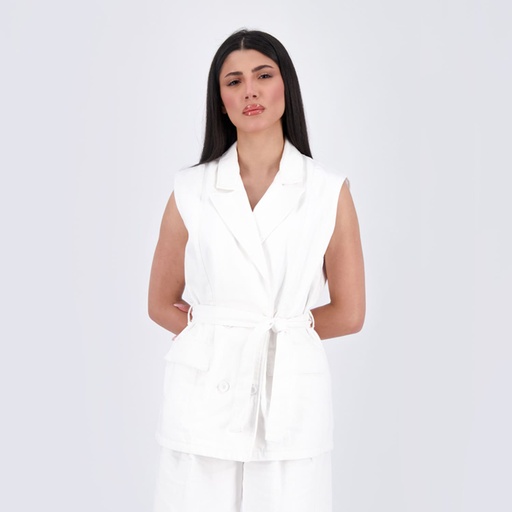 [01-010-108-004-K000-L/XL] Blazer croisé femme sans manches-SAHAR (L/XL)