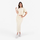 Jupe midi femme avec bande à la taille croisée