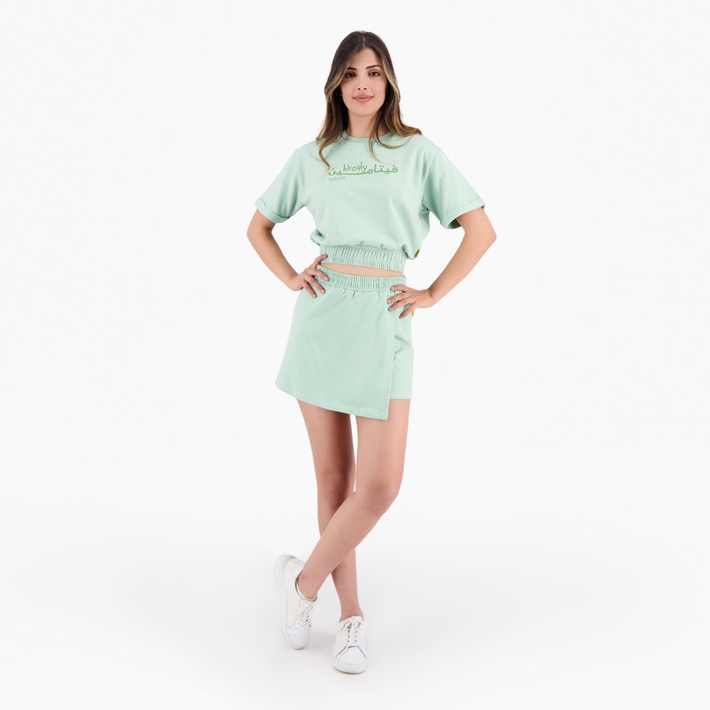 Sweat crop femme manches courtes  bkouly فيتامين