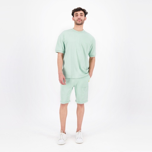 [05-010-36-199-K054-L] Sweat homme manches courtes avec broderie (Vert, L)