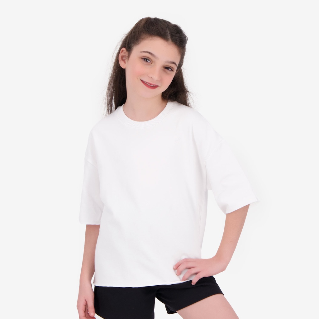Sweat oversized fille manches courtes