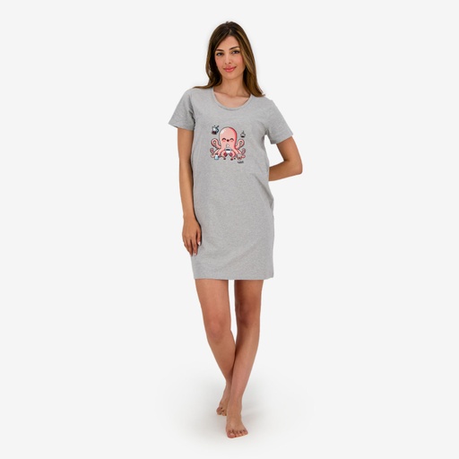 [05-010-17-112-K025-L] Robe de pyjama femme manches courtes OCTOPUS (L)