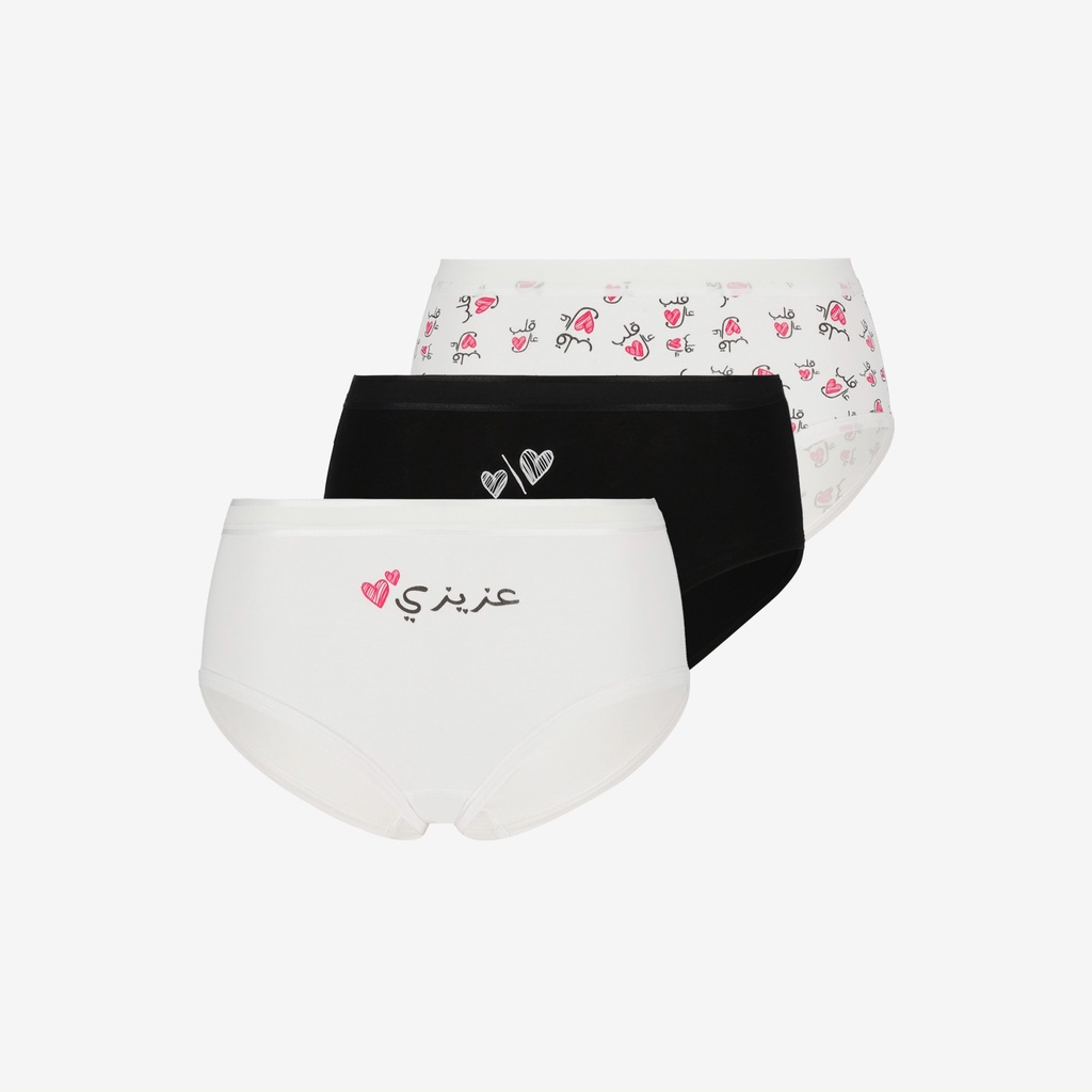 Lot de 3 Hipster femme en coton