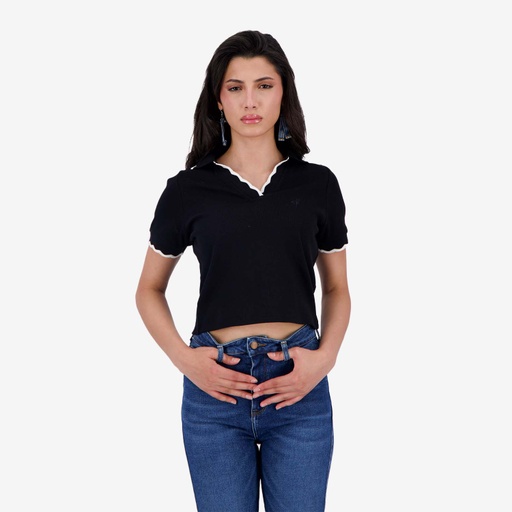 [05-010-15-077-K040-L] Polo côtelé femme manches courtes (L)