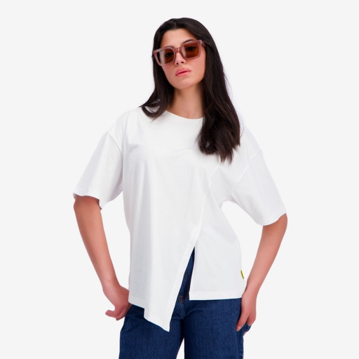 [05-010-02-806-K000-L] T-shirt oversized  femme avec découpe (L)