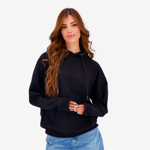 [05-010-43-086-K040-L] Hoodie oversized femme avec broderie (L)