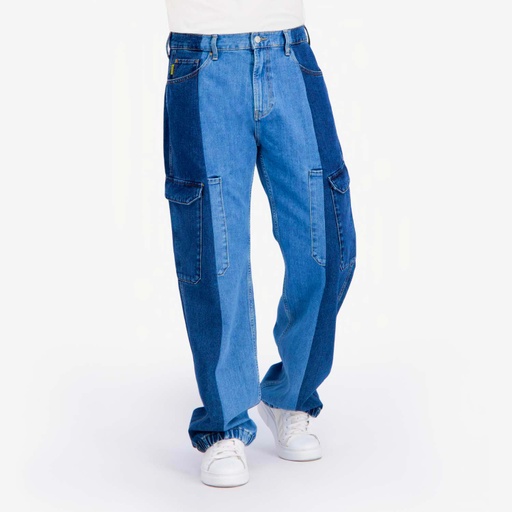 [01-010-01-573-K920-28] Upcycling cargo homme en jeans bi-couleur - KAMIL 2.0 (28)