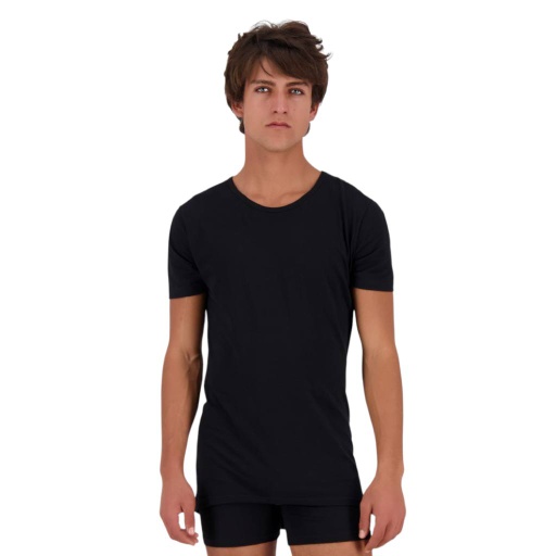 [05-010-02-820-K040-L] T-shirt slim homme col rond  en jersey (Noir, L)