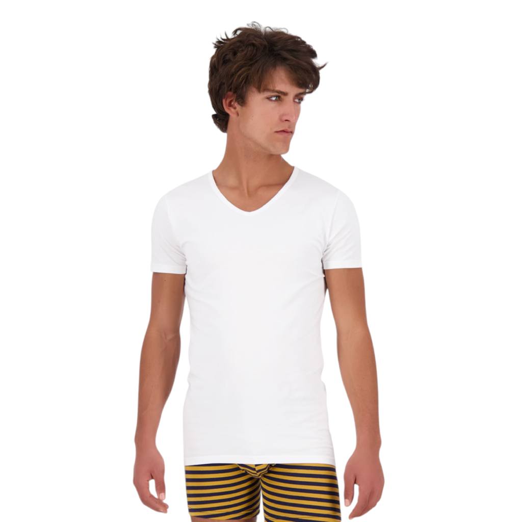 T-shirt slim homme col V en jersey