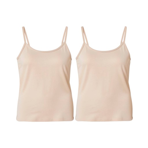 [05-010-08-029-K019-L] Lot de 2 Caracos femme en coton stretch (Chair, L)