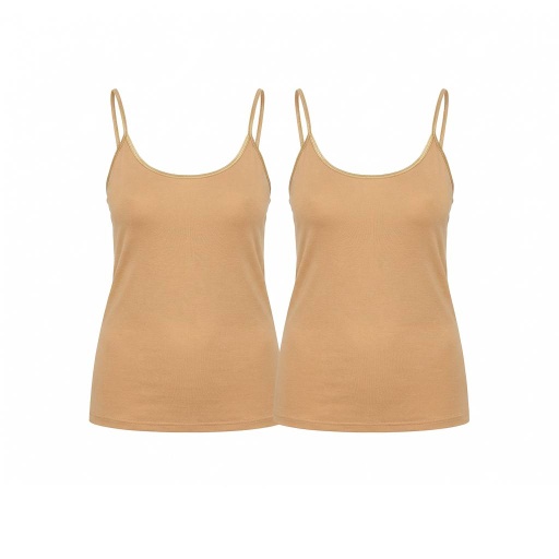 [05-010-08-034-K1008-L] Lot de 2 caracos femme en microfibre extensible (Gold, L)