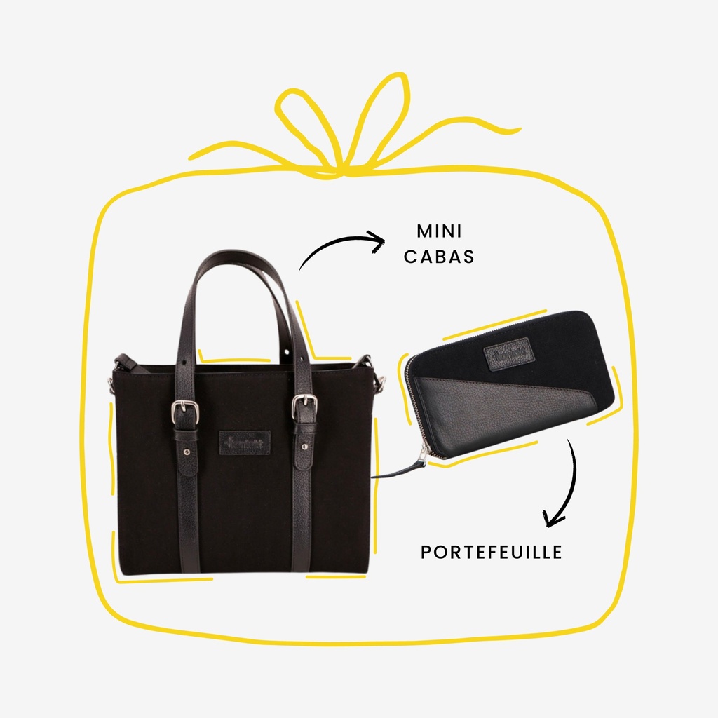 Pack cadeau portefeuille &amp; mini cabas