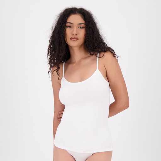 [05-010-08-040-K000-L] Caraco femme en coton stretch (Blanc, L)