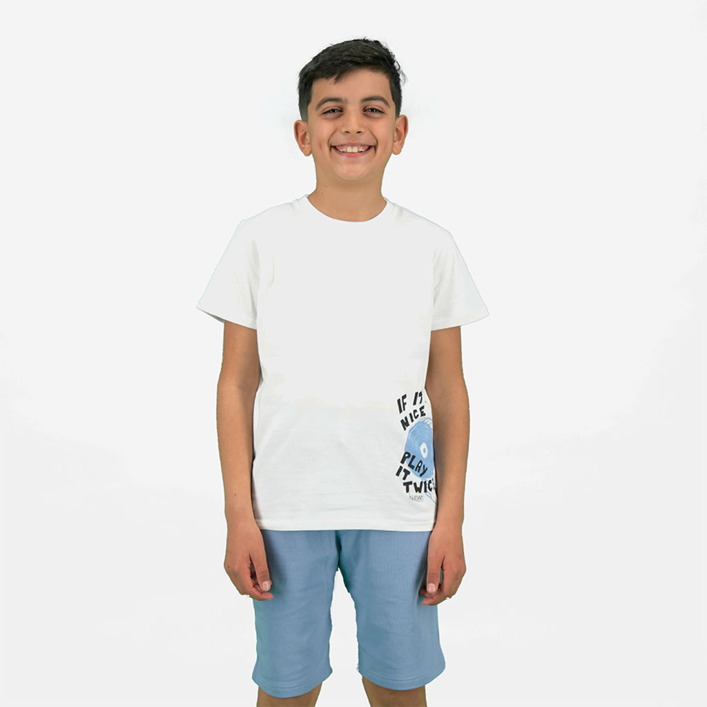 T-shirt garçon manches courtes IF IT'S NICE PLAY IT TWICE