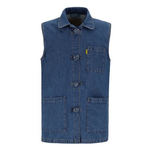 [01-010-10-133-K419-L] Dengri unisexe sans manche KEHNA (Jeans Bleu  Moyen, L)