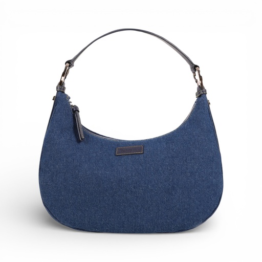 Sac demi lune en jeans - HLEL - Gris Chiné