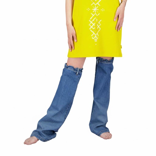 Jambières unisexe en jeans Modular - TUNIS FASHION WEEK 2024 - Blanc Cassé