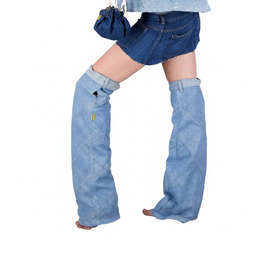 Jambières unisexe en jeans UPCYCLING METHODS - TUNIS FASHION WEEK 2024 - Blanc Cassé