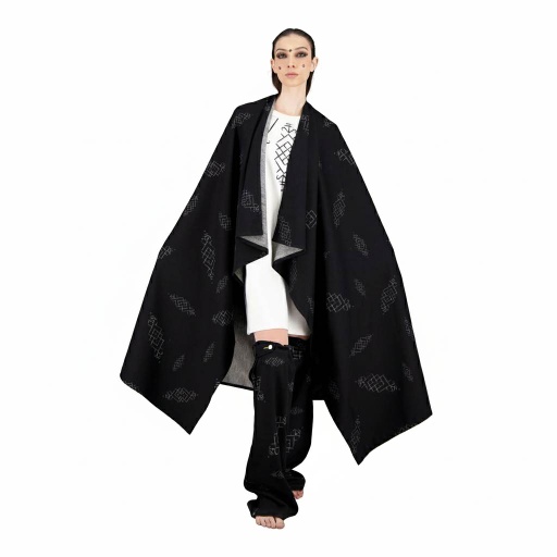Safseri unisexe en jeans IMPRIME BERBERE HEAVY PRINT AND LASER - TUNIS FASHION WEEK 2024 - Jeans Bleu Clair &amp; Jeans Bleu Moyen