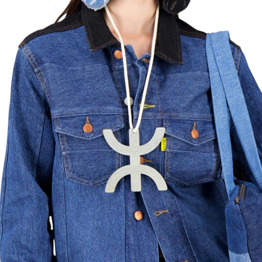Colier en acier FREEDOM UPCYCLING METHODS - TUNIS FASHION WEEK 2024 - Jeans  Bleu Foncé