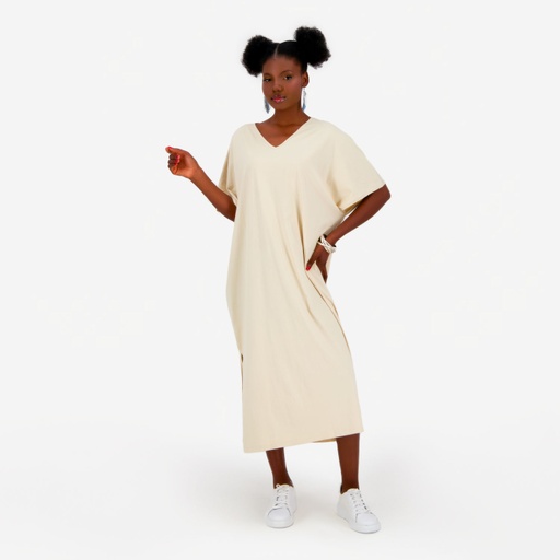 Robe jebba femme manches courtes avec fente - Noir