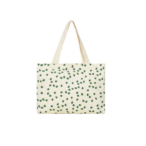 Tote bag unisexe en jeans FELL - Jeans Bleu Clair Denim &amp; Vert Khaki Sergé de Coton