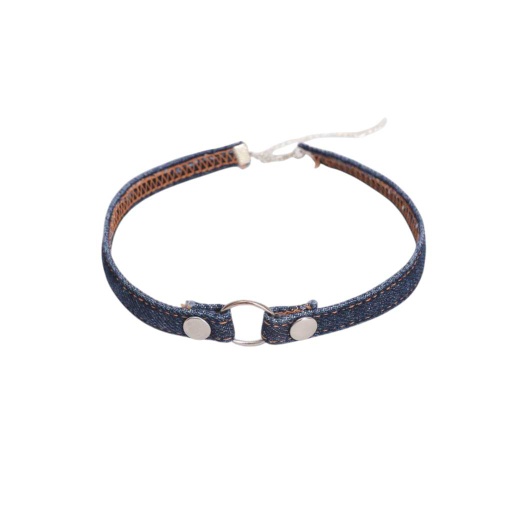 Chocker  en denim - Rouge  Bordeaux